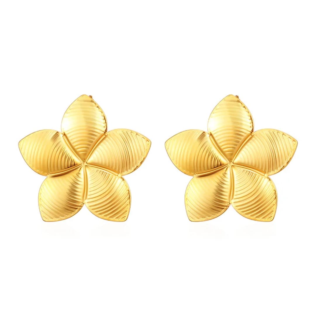 Gold-Plated Flower Earrings