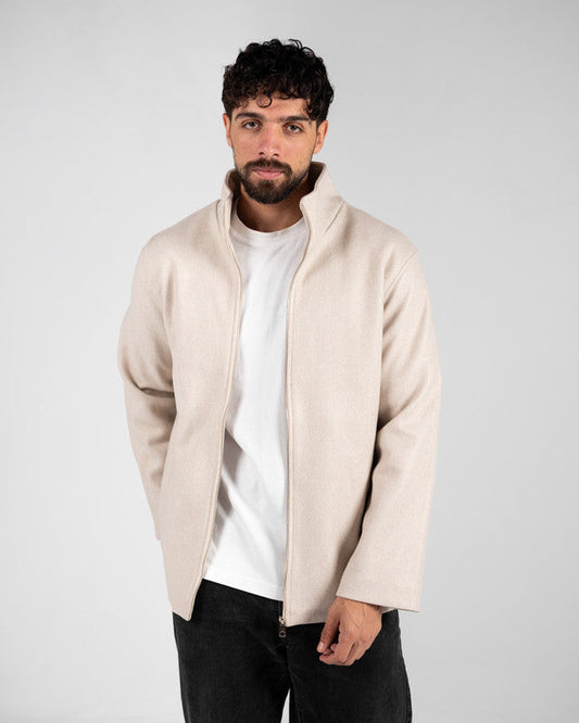 Wool Solid Jacket – Cream