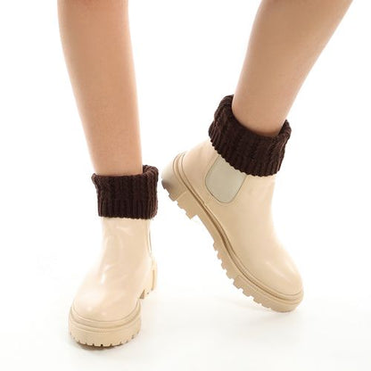 Synthetic Boot Socks Cuffs - Brown