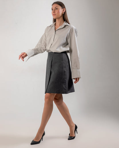 Cotton Classic Striped Shirt - Grey