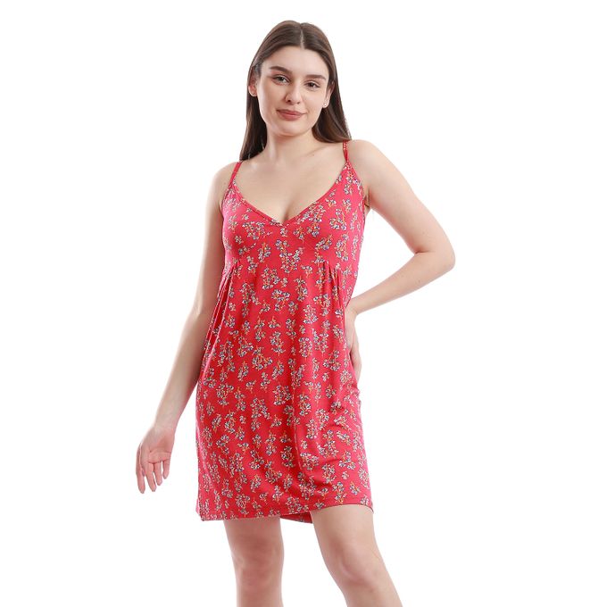 Floral Pattern Sleeveless Nightgown