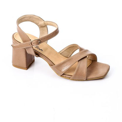 Faux Leather Open-Toe Cut-Out Block Heel Sandal