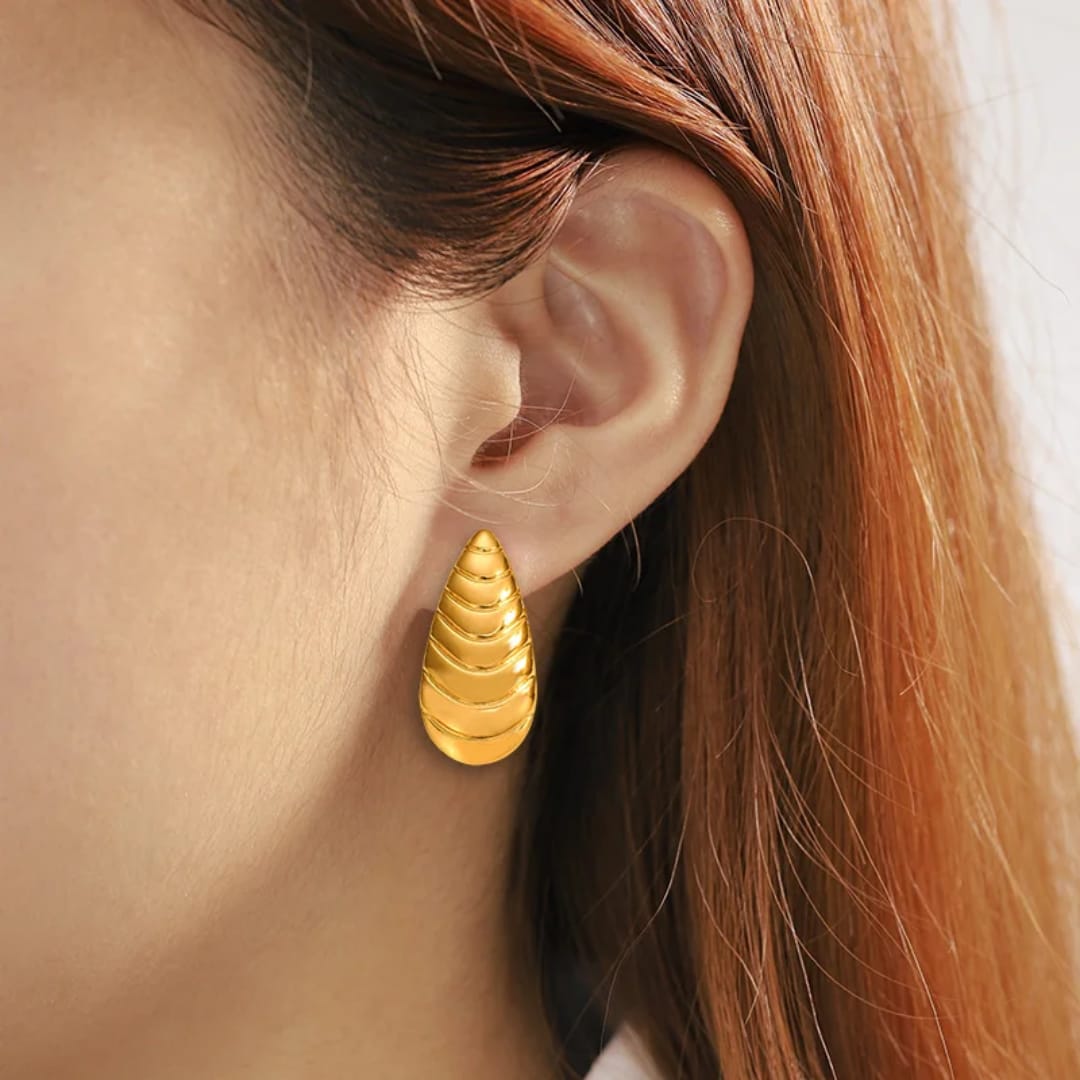 Gold-Plated Teardrop Earrings