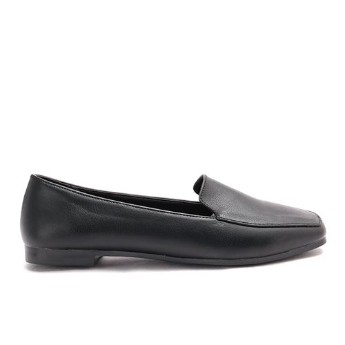 Faux Leather Comfortable Shoes - Black