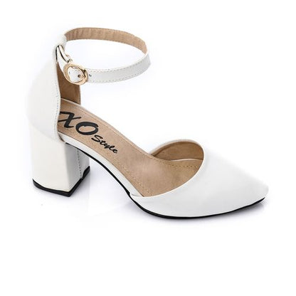 Faux Leather D'Orsay Pump - White
