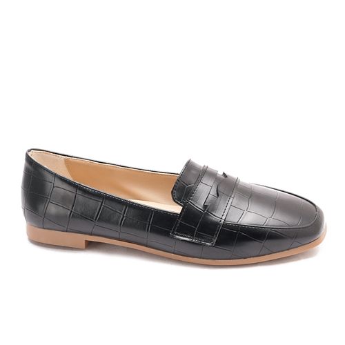 Faux Leather Comfortable Shoes - Black