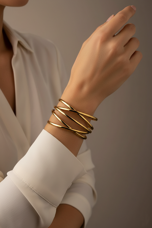 Zinc Alloy Intertwined Bracelet – Gold Plated