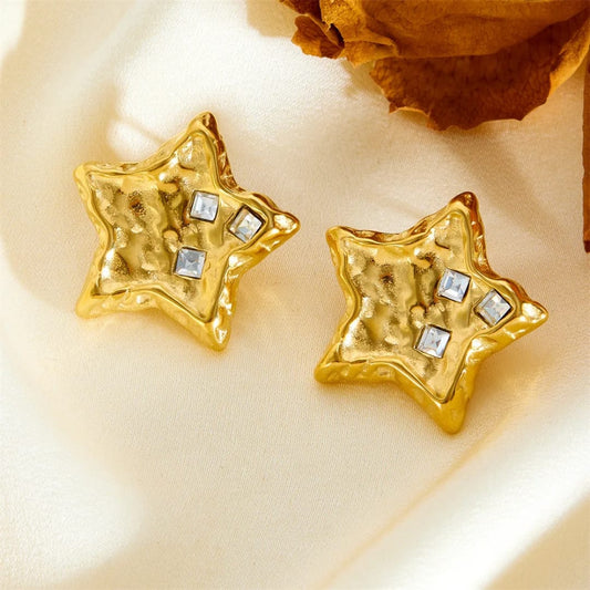 Gold-Plated Star Earrings