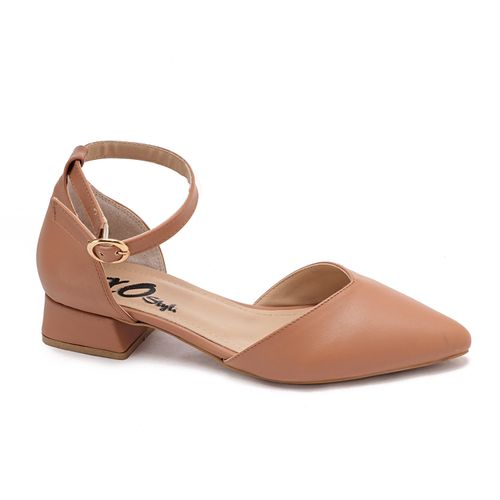 Faux Leather D'Orsay Pump - Nude