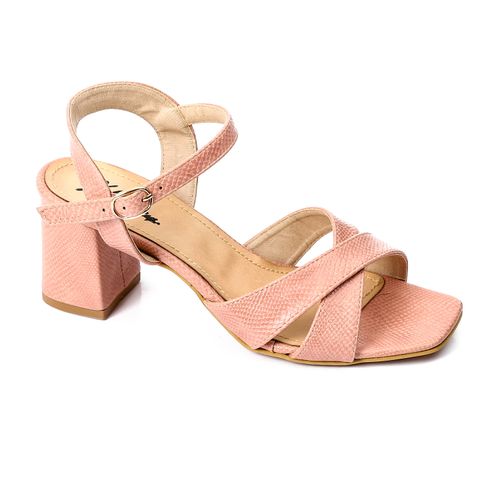 Faux Leather Open-Toe Cut-Out Block Heel Sandal
