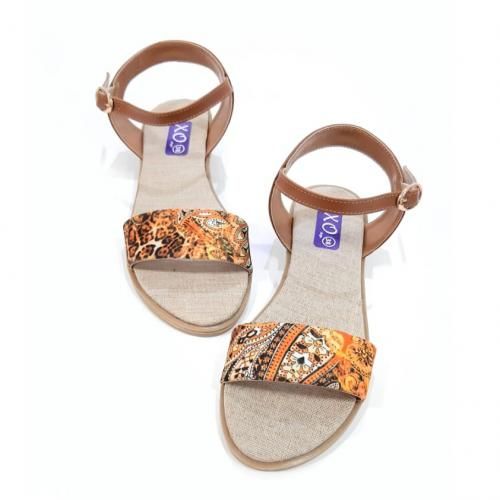 Faux Leather Ankle Strap Sandals