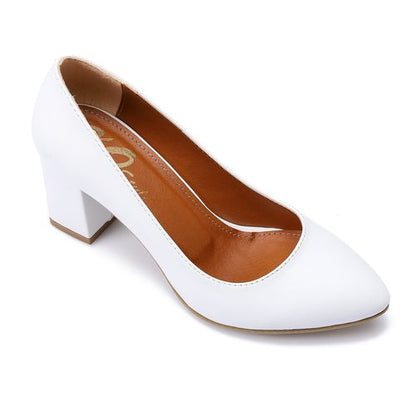 Faux Leather Classic Shoes - White