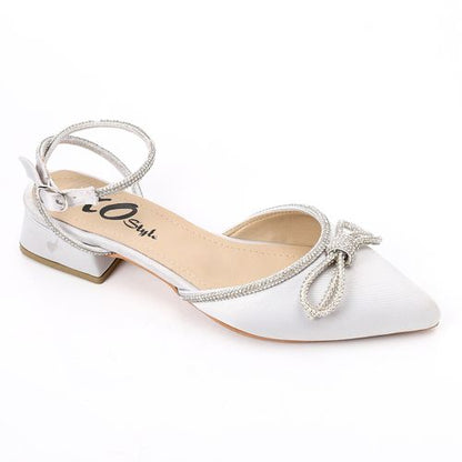 Faux Suede Glamour Bow Shoes - Black