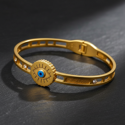 Stainless Steel Evil Eye Bracelet – Gold
