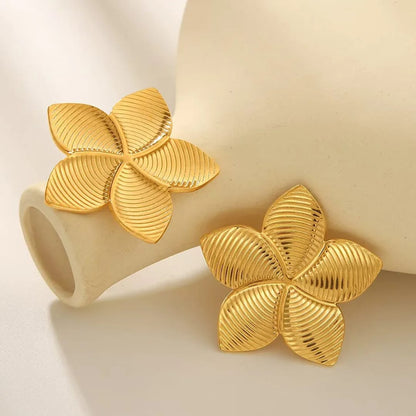 Gold-Plated Flower Earrings
