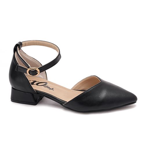 Faux Leather D'Orsay Pump - Black