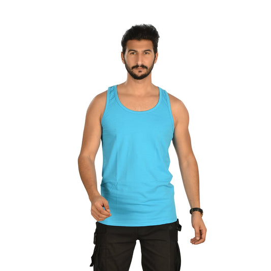 Cotton Lycra Plain Basic Tank Top – Turquoise