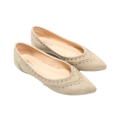 Suede Elegant Ballerina -  Beige