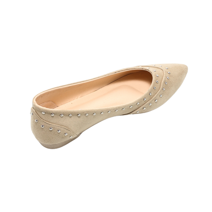 Suede Elegant Ballerina -  Beige