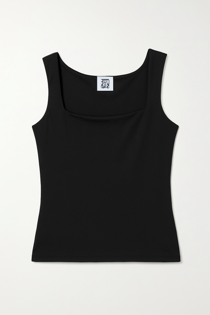 Synthetic Square Neck Double Layered Tank Top