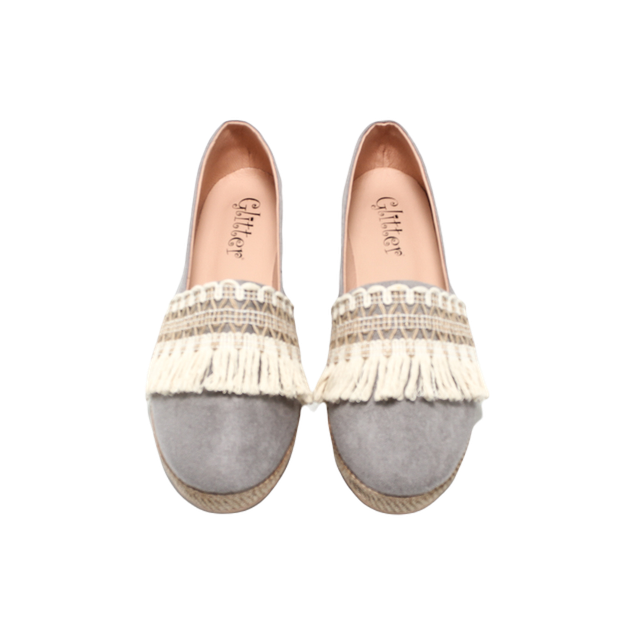 Suede Elegant Ballerina Shoes - Gray