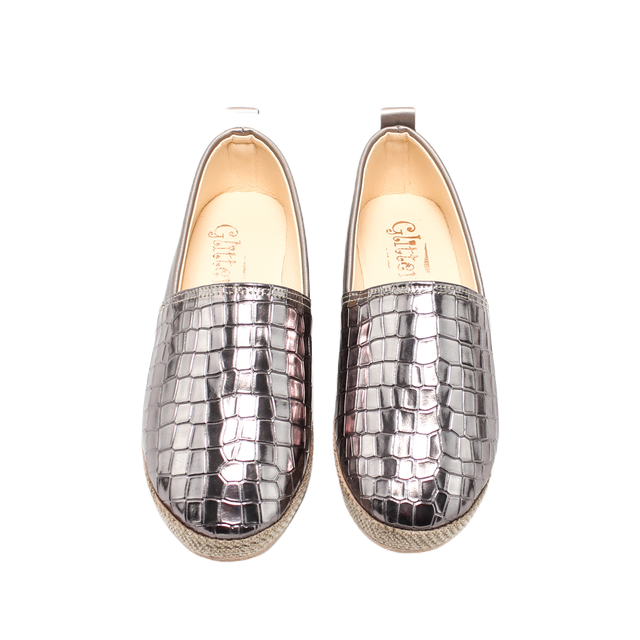 Faux Leather Stylish Slippers - Gray