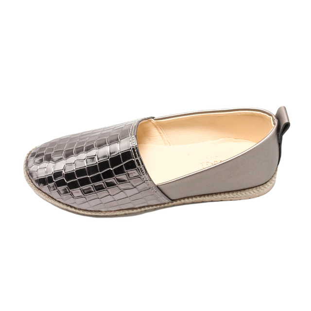 Faux Leather Stylish Slippers - Gray