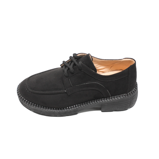 Suede Lace-Up Shoes – Black