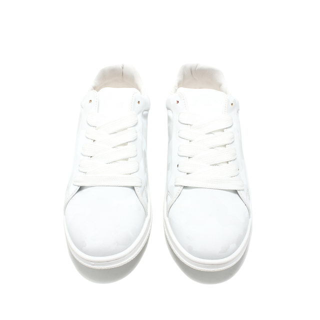 Canvas Lace-Up Sneakers – White