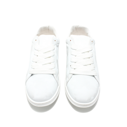 Canvas Lace-Up Sneakers – White