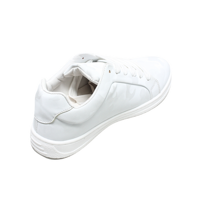 Canvas Lace-Up Sneakers – White