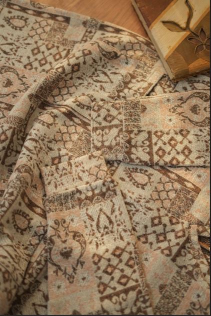 Knitted Wool Patchwork Tunic – Beige