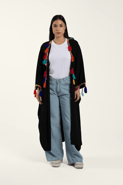 Kimono with Colorful Tassels