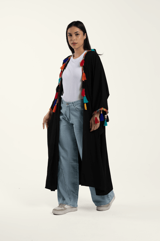 Kimono with Colorful Tassels