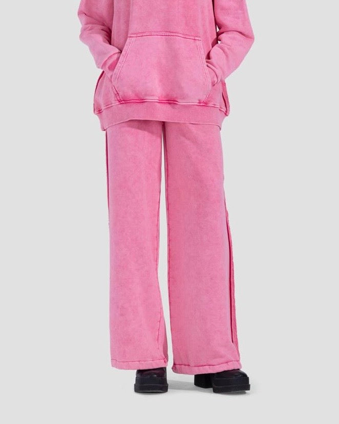 Cotton Washed Pants - Pink
