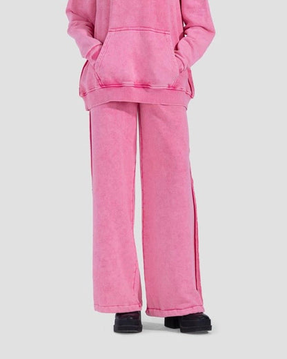 Cotton Washed Pants - Pink