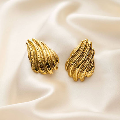 Gold-Plated Shell-Shaped Earrings