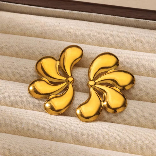 Gold-Plated Twisted Earrings