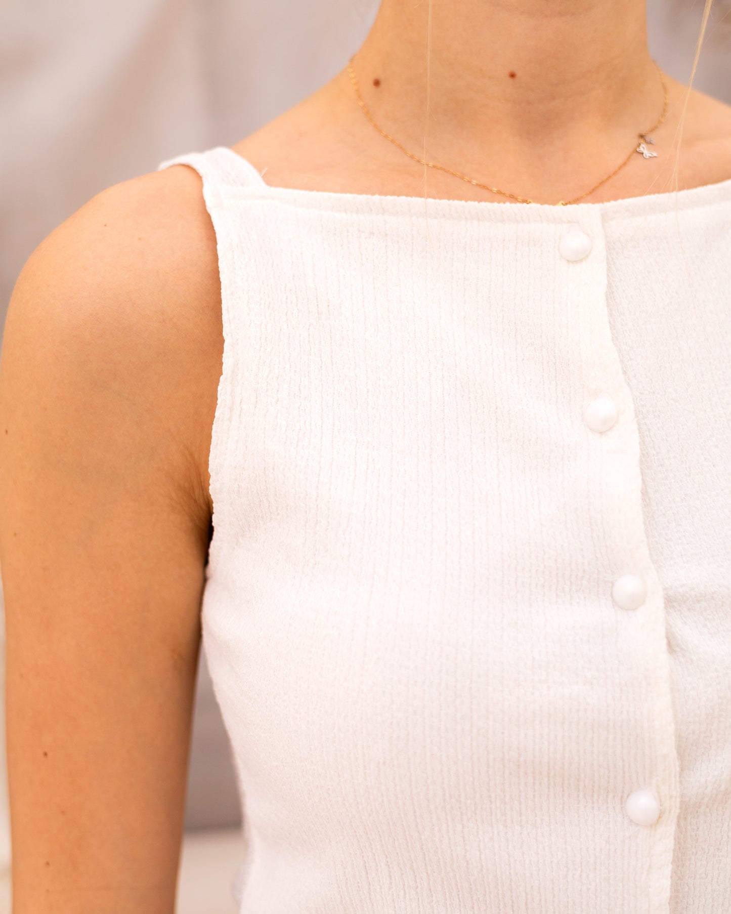 Cotton Textured Top - White