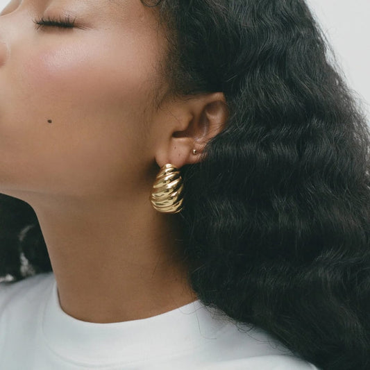Gold-Plated Twisted Earrings