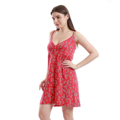 Floral Pattern Sleeveless Nightgown