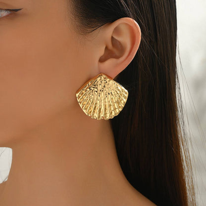 Gold-Plated Shell-Shaped Earrings