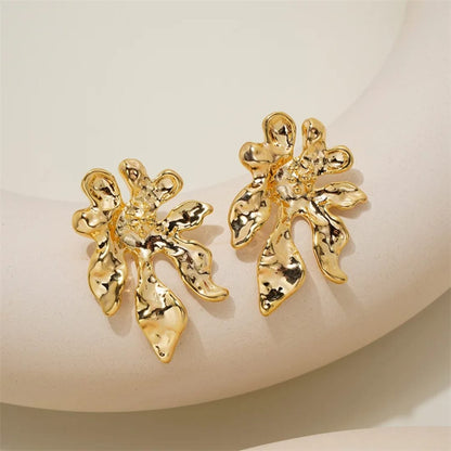 Gold-Plated Flower Earrings