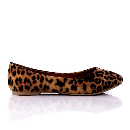 Suede Ballet Flats - Leopard