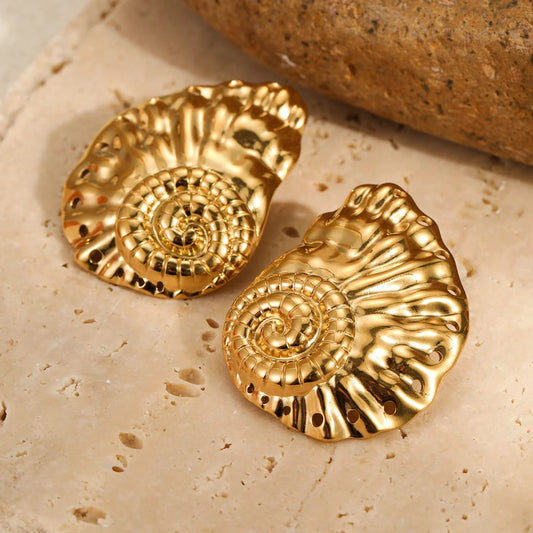 Gold-Plated Shell Earrings