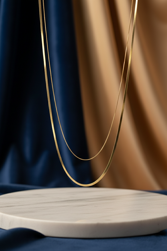 Stainless Steel Layered Snake Chain Necklace – Gold