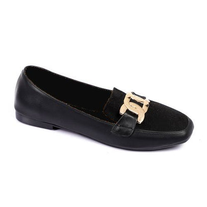 Faux Leather Comfortable Shoes - Black