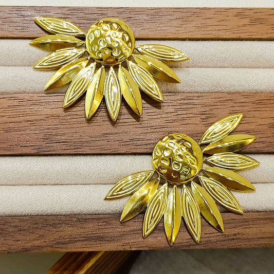 Gold-Plated Sunflower Earrings