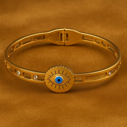 Stainless Steel Evil Eye Bracelet – Gold