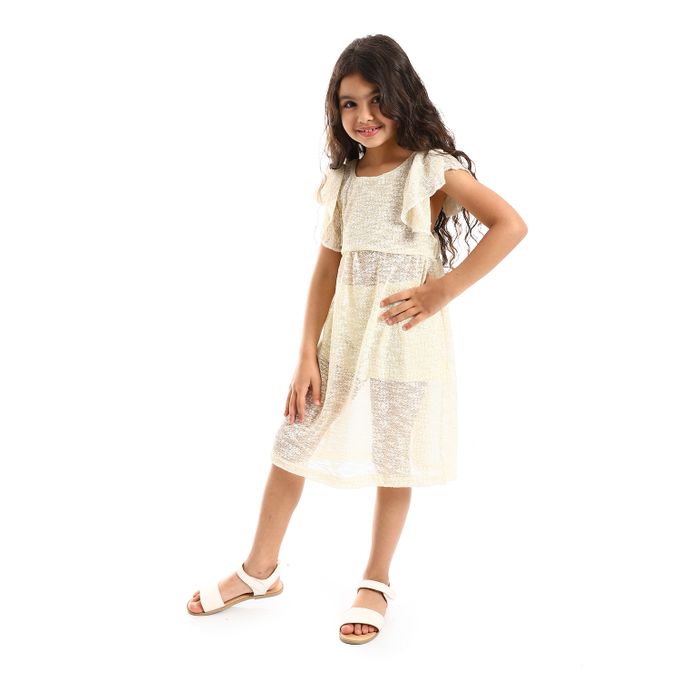 Back Lace Stitched Girls Dress